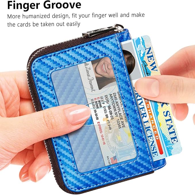 FurArt Zipper Wallet Women, RFID Blocking Credit Card Wallet, Business Card - Image 2