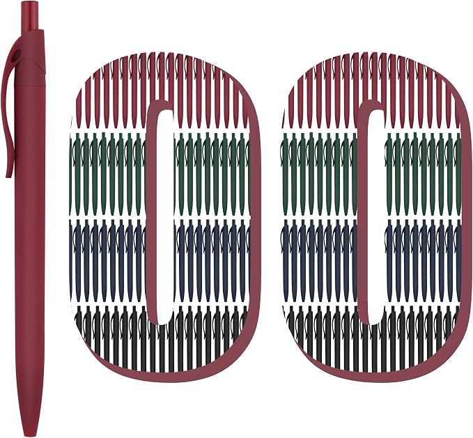 deegtran Pens Bulk, 100 Pack No Bleed Click Black Pens, Retractable Ballpoint by DEEGTRANPENS