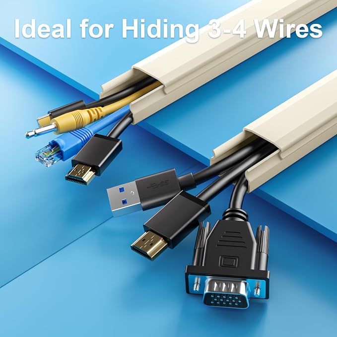 Yecaye TV Cord Hider, 42In Large Cable Hider Beige, Wire Covers - Image 4