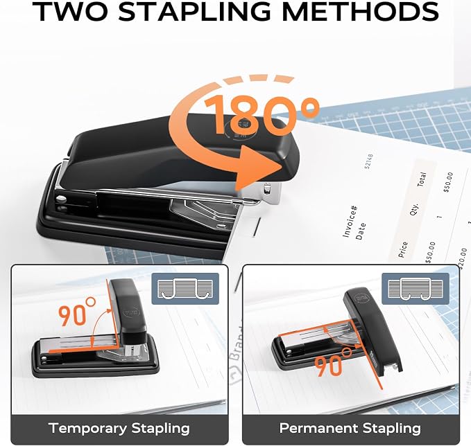 Marsrock Desktop Stapler, Swing-Arm Swivel Stapler, 50 Sheet Capacity, 2000 - Image 2