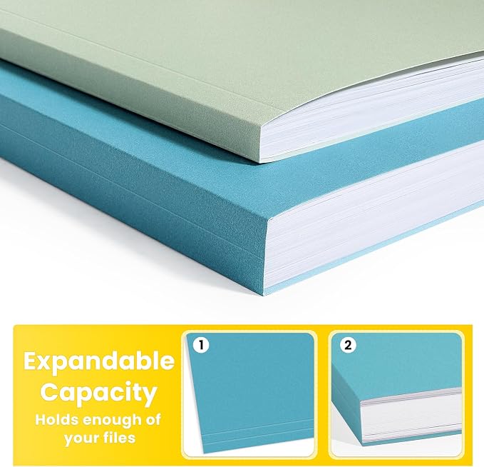 SUNEE File Folders Letter Size Retro Colors, 100 Pack Folders - Image 5