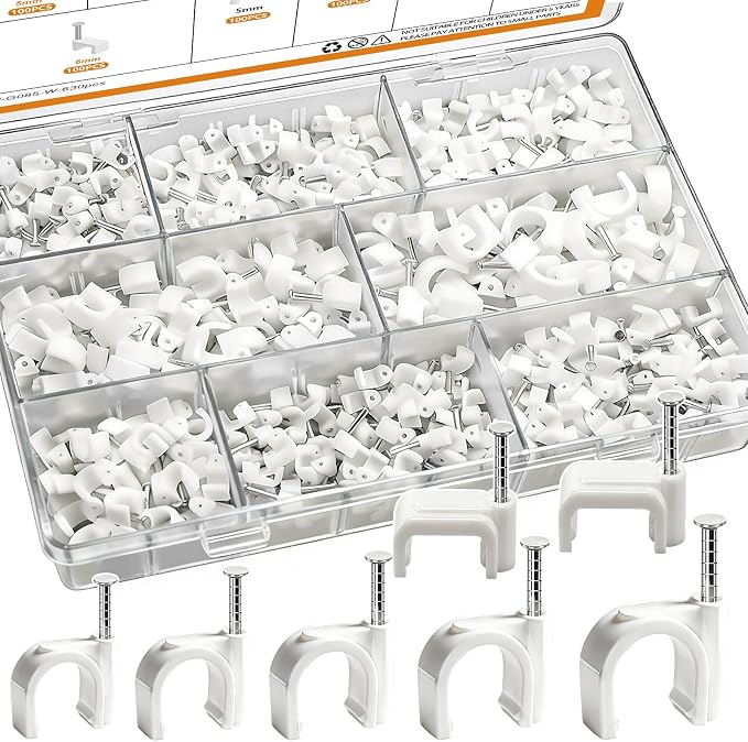 mankk 630PCS Cable Clips Nail in Cable Clips Wire Clips 4/5/6/8/10mm Round & by mankk