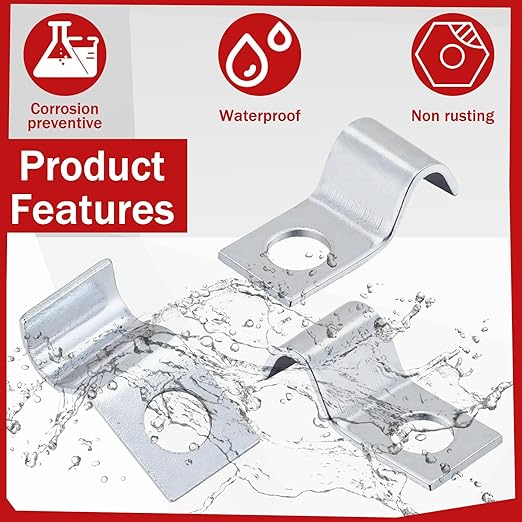 Yaocom 100 Pcs Silver Cable Wire Screw Clips 1/4 Inch, Zinc Plated Steel Clamp - Image 3