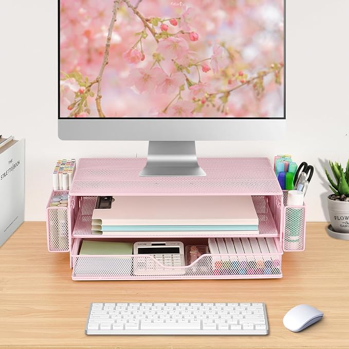 AUPSEN Computer Monitor Stands Riser，2-Tier Desk Organizers and Accessories - Image 5