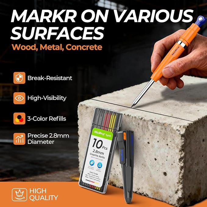 Nicpro New 7-in-1 Magnetic Carpenter Pencils - Image 6