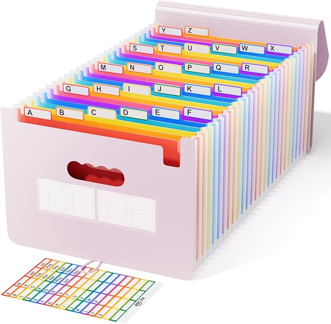 ABC life 26-Pocket Accordion File Organizer, Expanding File Folder, Letter/A4 by ABClife