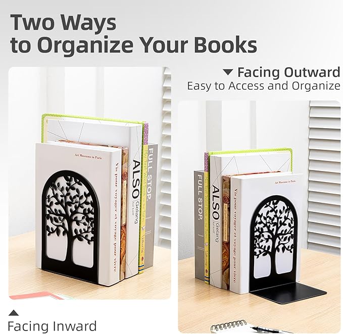HappyHapi Book Ends, Metal Bookends - Image 6