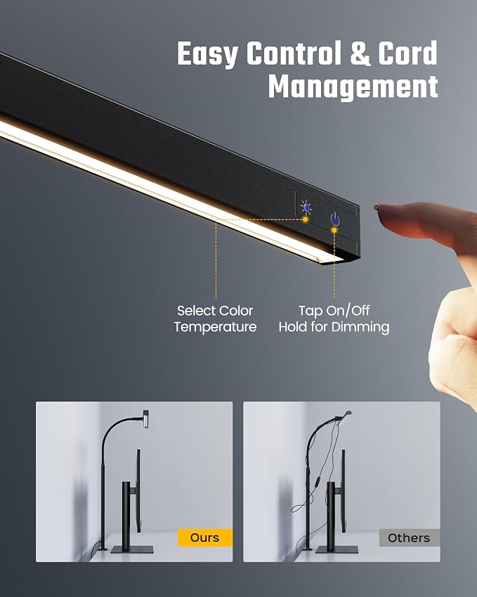SUPERDANNY LED Desk Lamp for Office Home, Eye-Caring Desk Light - Image 3
