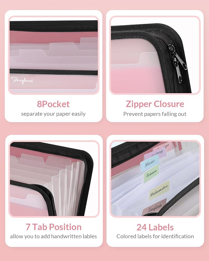 SKYDUE Accordion File Organizer, 7 Pocket Expanding File Folder - Image 5