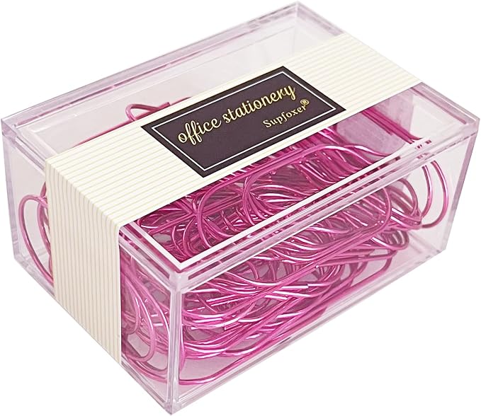 Rose-red Large Paper Clips by Supfoxer