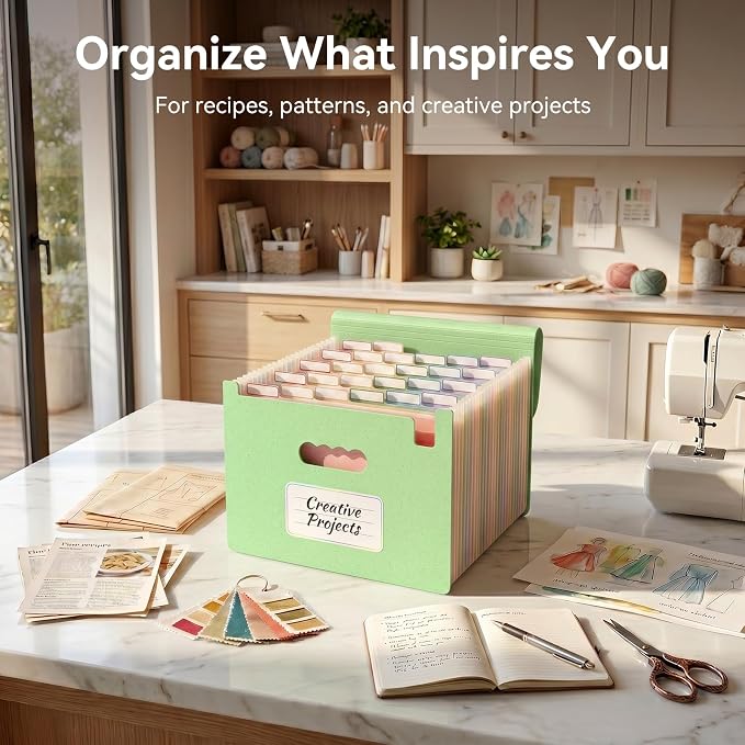 ThinkTex Accordion File Organizer, 26 Pockets Expanding File Folders, Monthly - Image 5