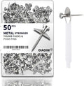 50pcs Silver Thumb Tacks for Wall Picture Hangers Heavy Duty Push pins for Wall by OIAOIW