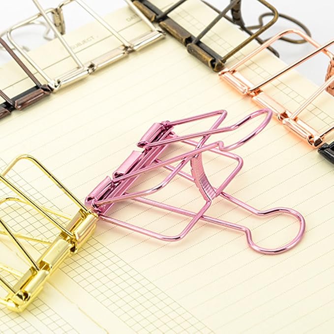 Hollow Out Paper Binder Clip Invoice Bill Clip Office Supplies Pack of 20 - Image 7