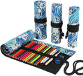 DIYOMR 24/36/72 Slots Pencil Wrap Pencil Rolls, Artist Colored Pencils Roll Up by DIYOMR