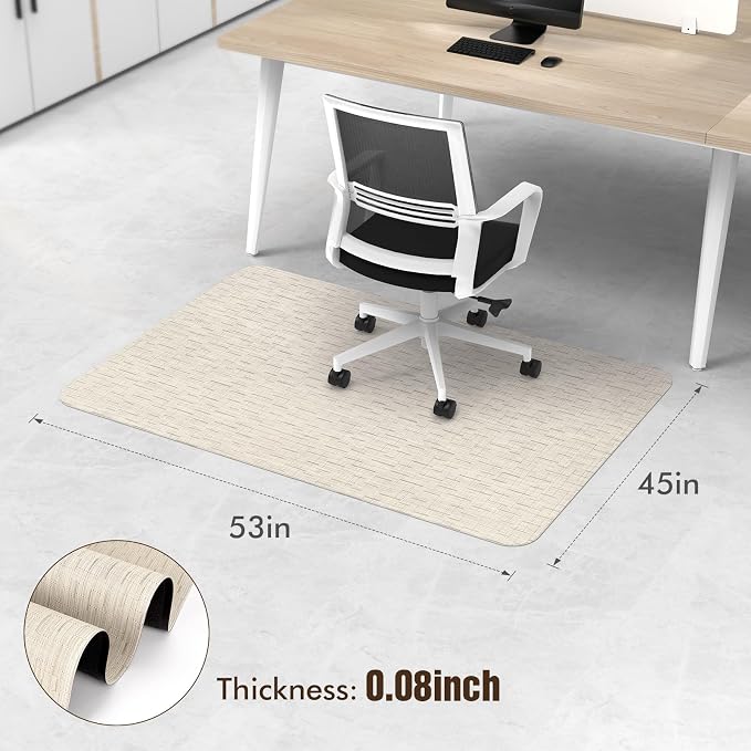 Blvornl Office Chair Mat for Hardwood Floor and Low Pile Carpet, PVC Rug for - Image 2