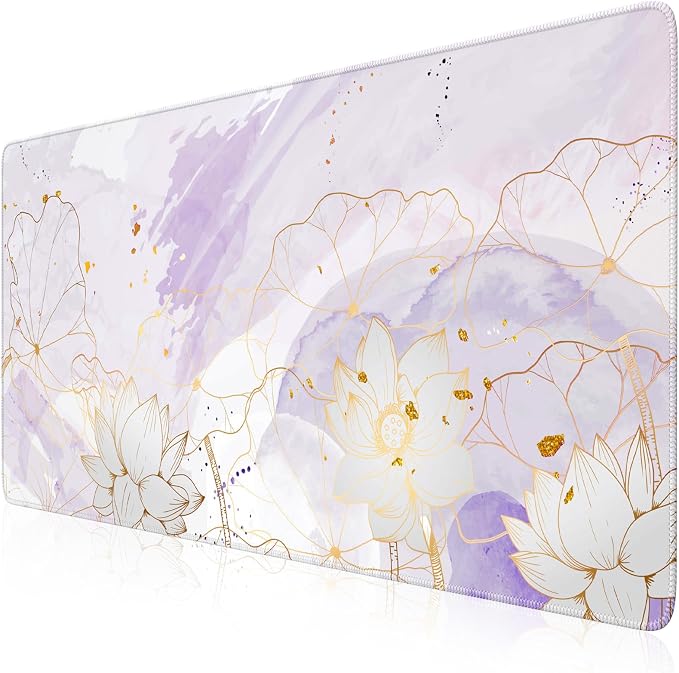 iCasso Desk Cover Mat, Extra Large Lotus Mouse Pad, Desk Pad Mat, Office Matt - Image 2