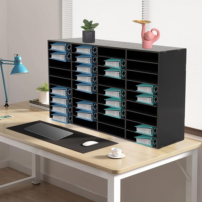 Literature Organizer, Desktop File Sorter Mail Center, Paper Storage Cabinet - Image 4