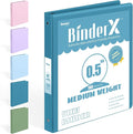 BinderX Extra Durable 3 Ring Binder, Round Rings 0.5 Inch Binder, Fits 100 by Sooez