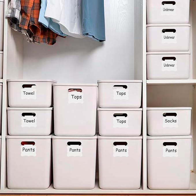Basket Labels Clip, Include 20 Kitchen Clip Label Holder Removable PVC Bin - Image 4