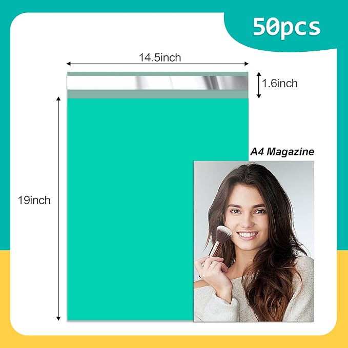 Poly Mailers 14.5x19 inch 50 Pcs, Plastic Mailing Envelopes - Image 2