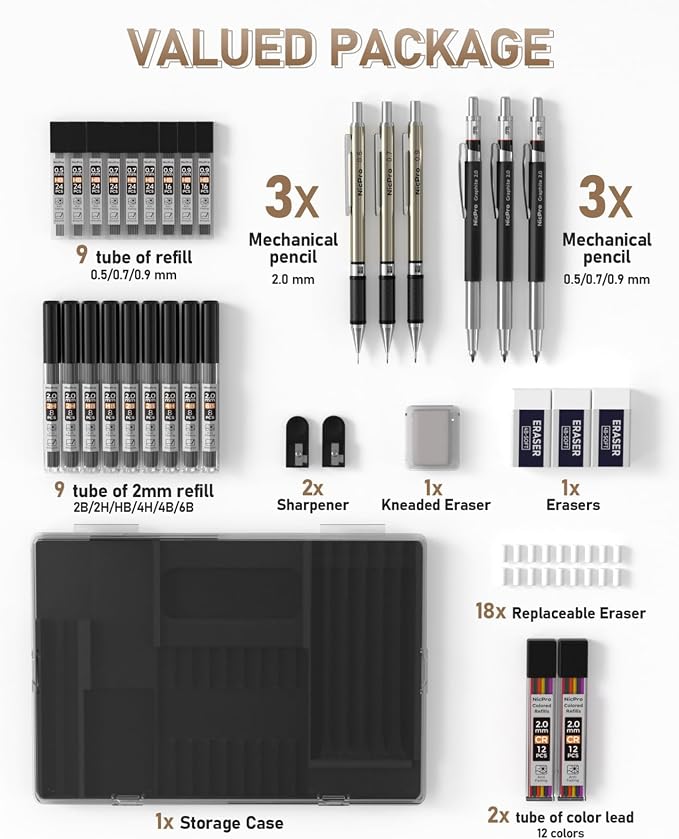 Nicpro 35PCS Art Mechanical Pencil Set - Image 6