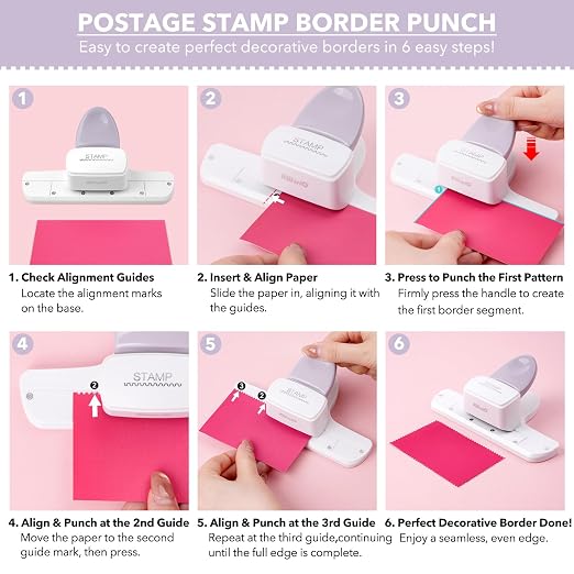 Stamp Puncher - Adjustable Postage Stamp Border Punch Stamp Shaped Paper Punch - Image 2