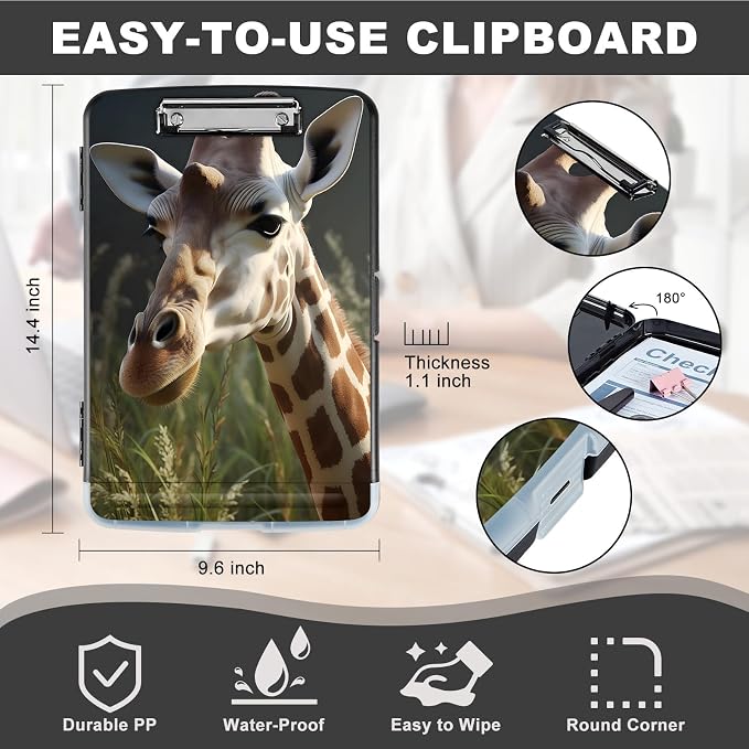 Clipboard with Storage, Heavy Duty Plastic Storage Clipboard with Low Profile - Image 2