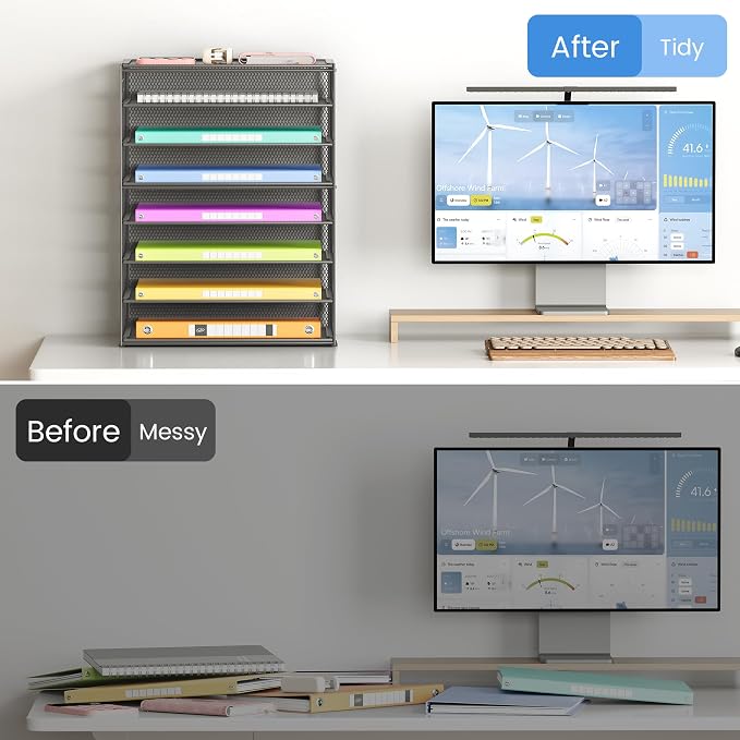 Lavatino 2 Pack 8-Tier Office Desk File Organizer, Letter Tray Paper Organizer - Image 5