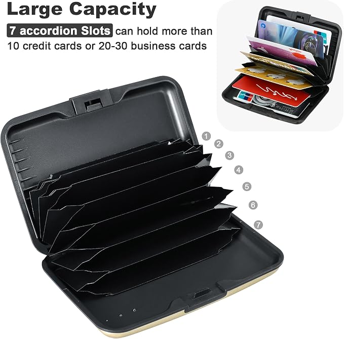 ELFISH Mini RFID Aluminum Wallet Credit Cards Holder Business Card Case Metal - Image 5