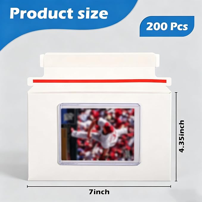 200 Pack Trading Card mailing Envelopes, Toploaders and Card Protectors - Image 2