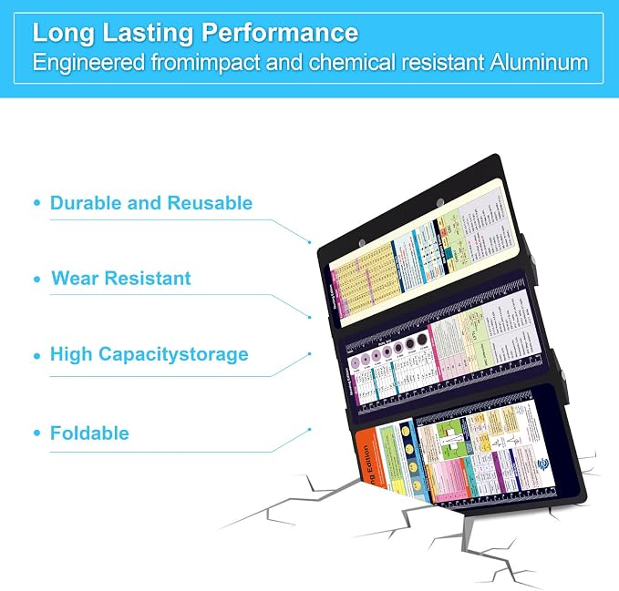 Nursing Clipboard Foldable Pocket Size-Nursing Edition Cheat Sheets Aluminum 3 - Image 7
