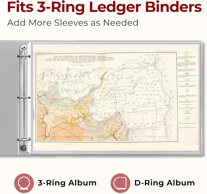 Dunwell 11x17 Sheet Protectors Landscape -, 11 x 17 Ledger Size Plastic Sleeves - Image 3