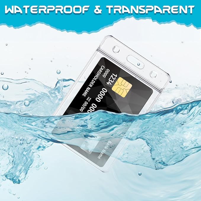 200 Pack Vertical ID Card Badge Holder Clear Plastic Sealable Waterproof Zip - Image 5