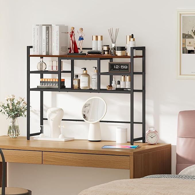 Snughome Desk Shelf, 38.6" Desktop Bookshelf, Desk Hutch Dorm, Countertop - Image 5