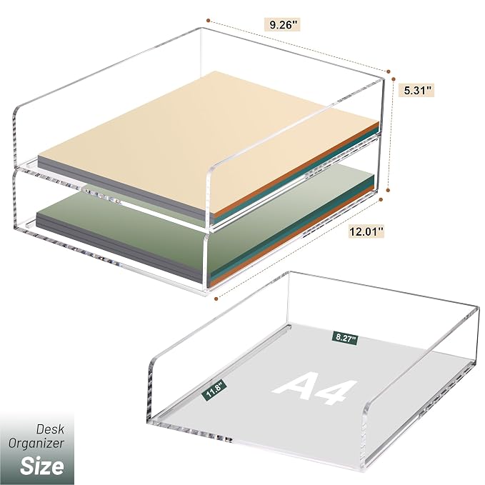 HeZone Paper Organizer Letter Tray, School Teacher Office Supplies Organization - Image 3