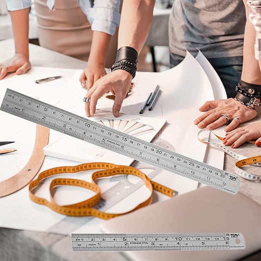 YouOKLight Metal Ruler Set, Stainless Steel 6 Inch and 12 Inch Rulers - Image 9