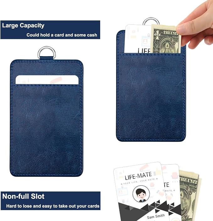 Life-Mate ID Badge Holder with 1 Clear ID Window, 1 Credit Card Slot and PU - Image 4