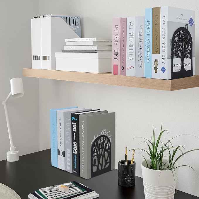 EOOUT Bookends for Shelves Decorative, 5 Pairs of Tree Bookends Supports - Image 5