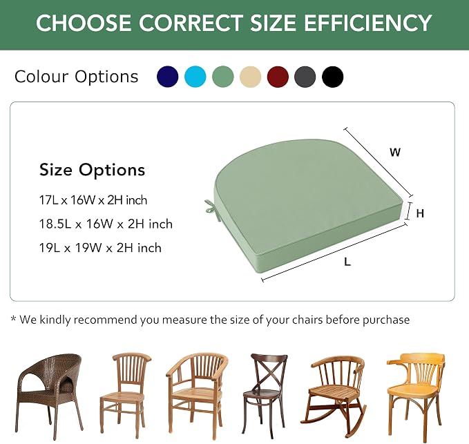 Outdoor Chair Cushions Set of 2: Waterproof & Fade Resistant Patio Furniture - Image 6