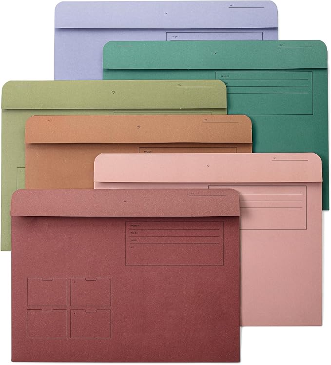 Mr. Pen- Paper Pocket File Folder, 6 Pack, Letter Size | File Jacket Flat Folder by MrPen