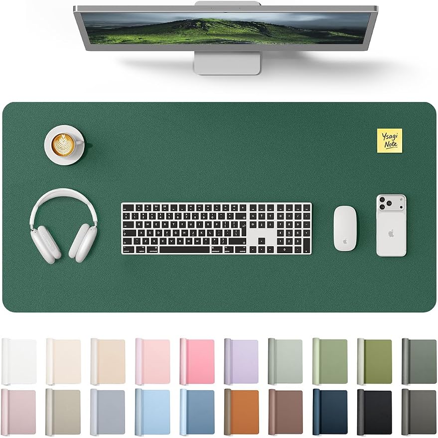 YSAGi Leather Desk Pad Protector, Office Desk Mat, Large Mouse Pad, Non-Slip PU by YSAGi