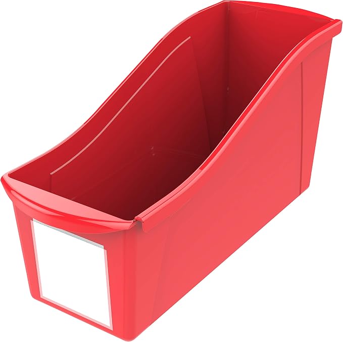 Storex Large Book Bin, 14.3 x 5.3 x 7 Inches, Case of 6, 14.3 x 5.3 x 7 Inches - Image 2