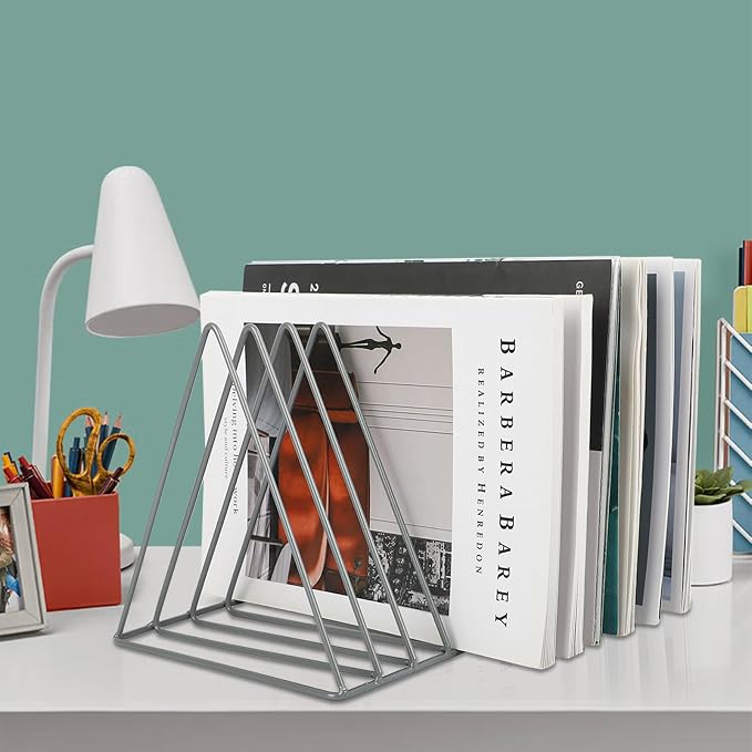 EASEPRES Vinyl Record Holder Storage, 9 Slot Metal Magazine Book Album Display - Image 8