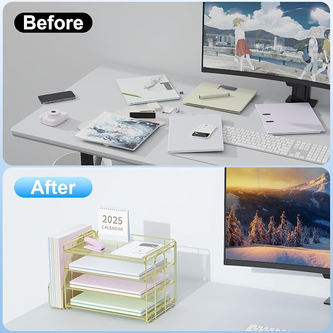 Spacrea Desk Organizers and Accessories, Paper Organizer - Image 2