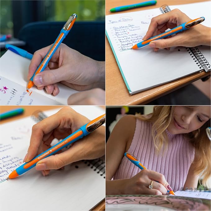 Schneider Slider Memo XB Ballpoint Pen, 1.4 mm, Light Blue Barrel, Box of 10 - Image 3