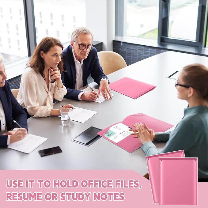 Henoyso 36 Pack Pink Plastic Folders - Image 5