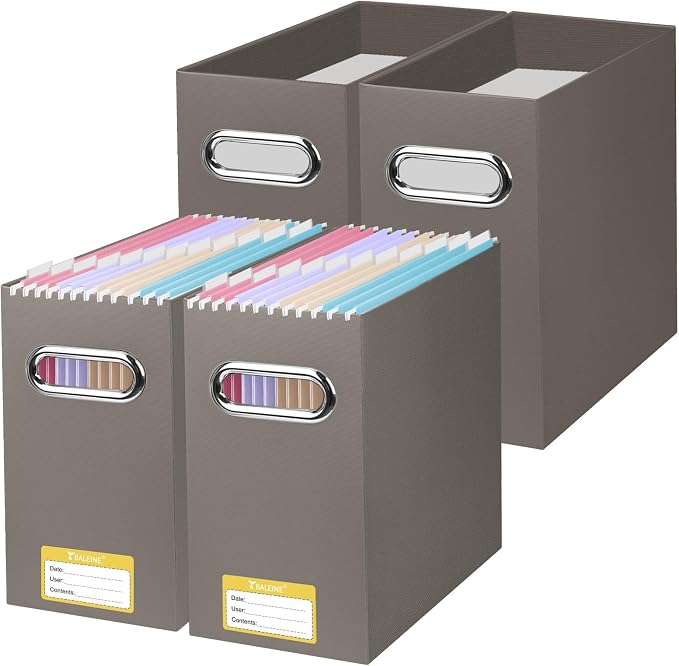 BALEINE File Organizer Box, Cardboard File Folder Organizer by BALEINE