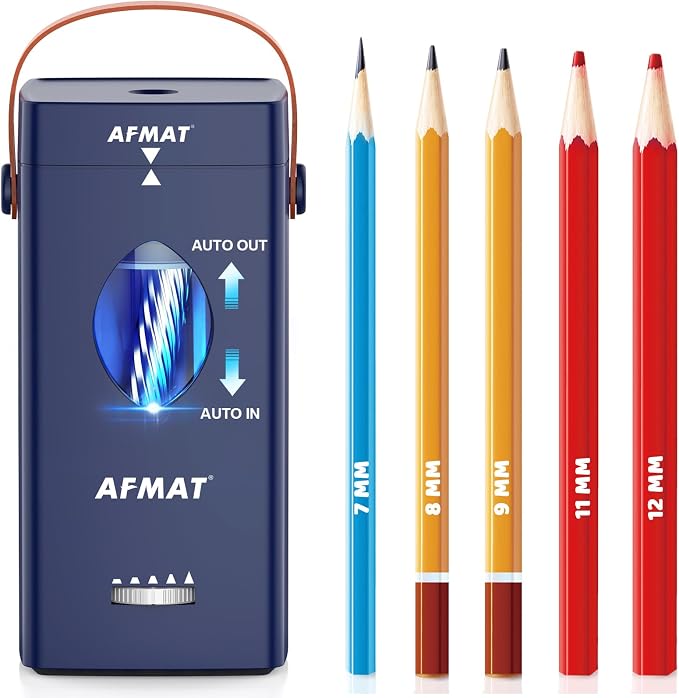 AFMAT Electric Pencil Sharpener, Rechargeable & Cordless, Fully Automatic by AFMAT