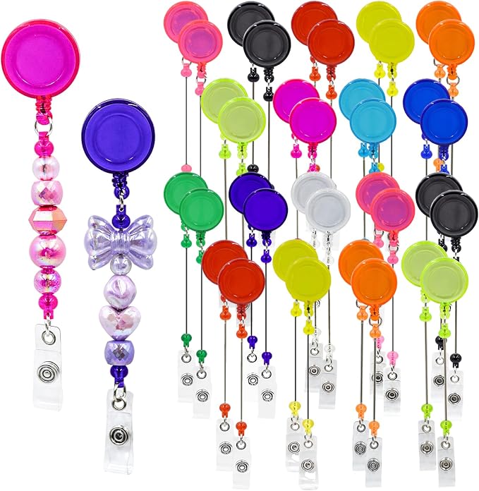 15pcs Multicolor Beadable Badge Reels Making Kits by Unknown