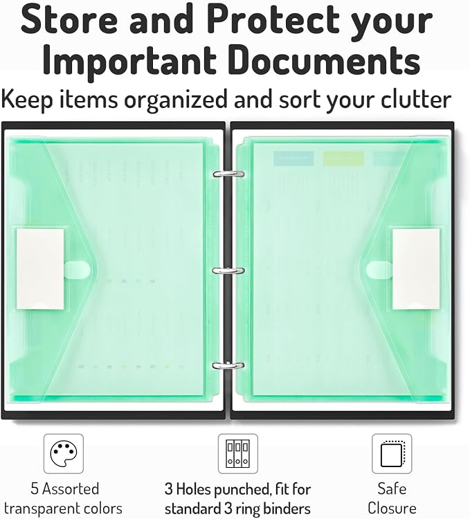 Forvencer Binder Pocket, 24 Pack Super Heavyweight Plastic Folders - Image 3